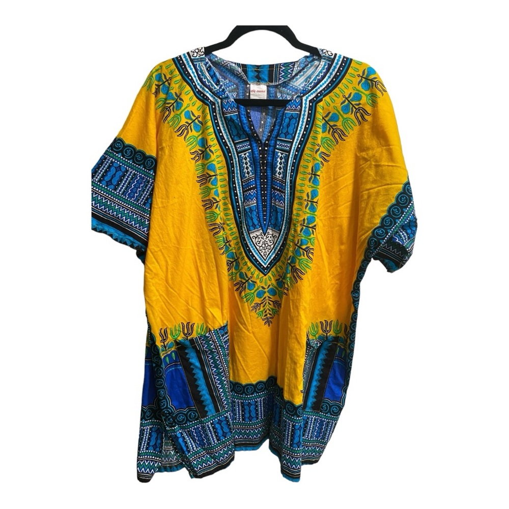 TRADITIONAL DASHIKI TOP,‎ BIG MAMA, Free size up to 3x/4x EUC